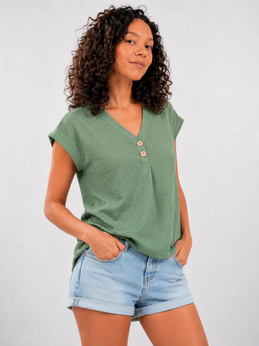 T-shirt à manches courtes et col en V