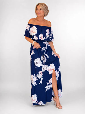 Robe maxi à imprimé floral aquarelle