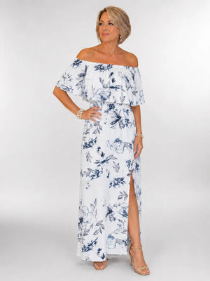 Robe maxi à imprimé floral aquarelle