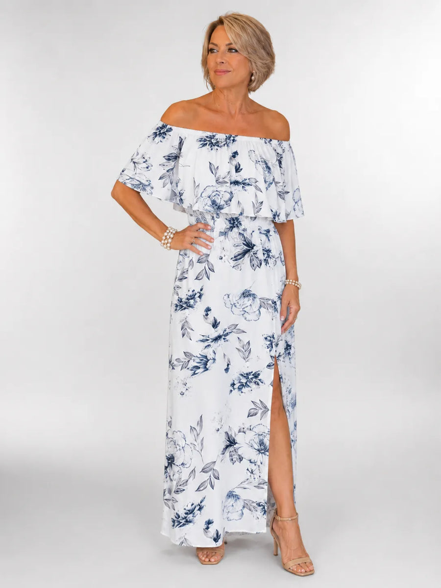 Robe maxi à imprimé floral aquarelle