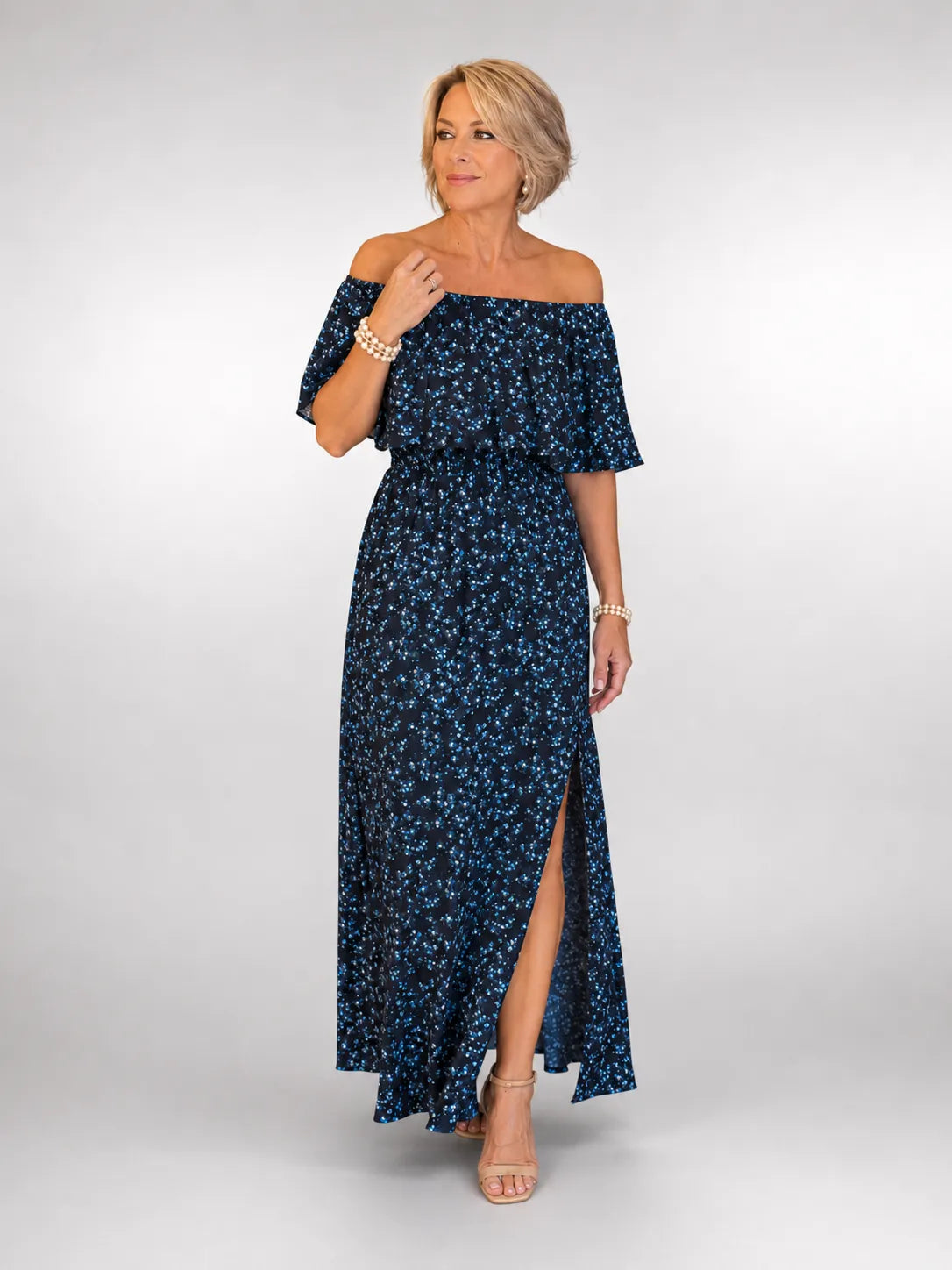 Robe maxi à imprimé floral aquarelle