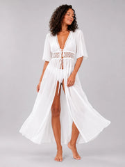Maillot de bain dentelle découpée attache