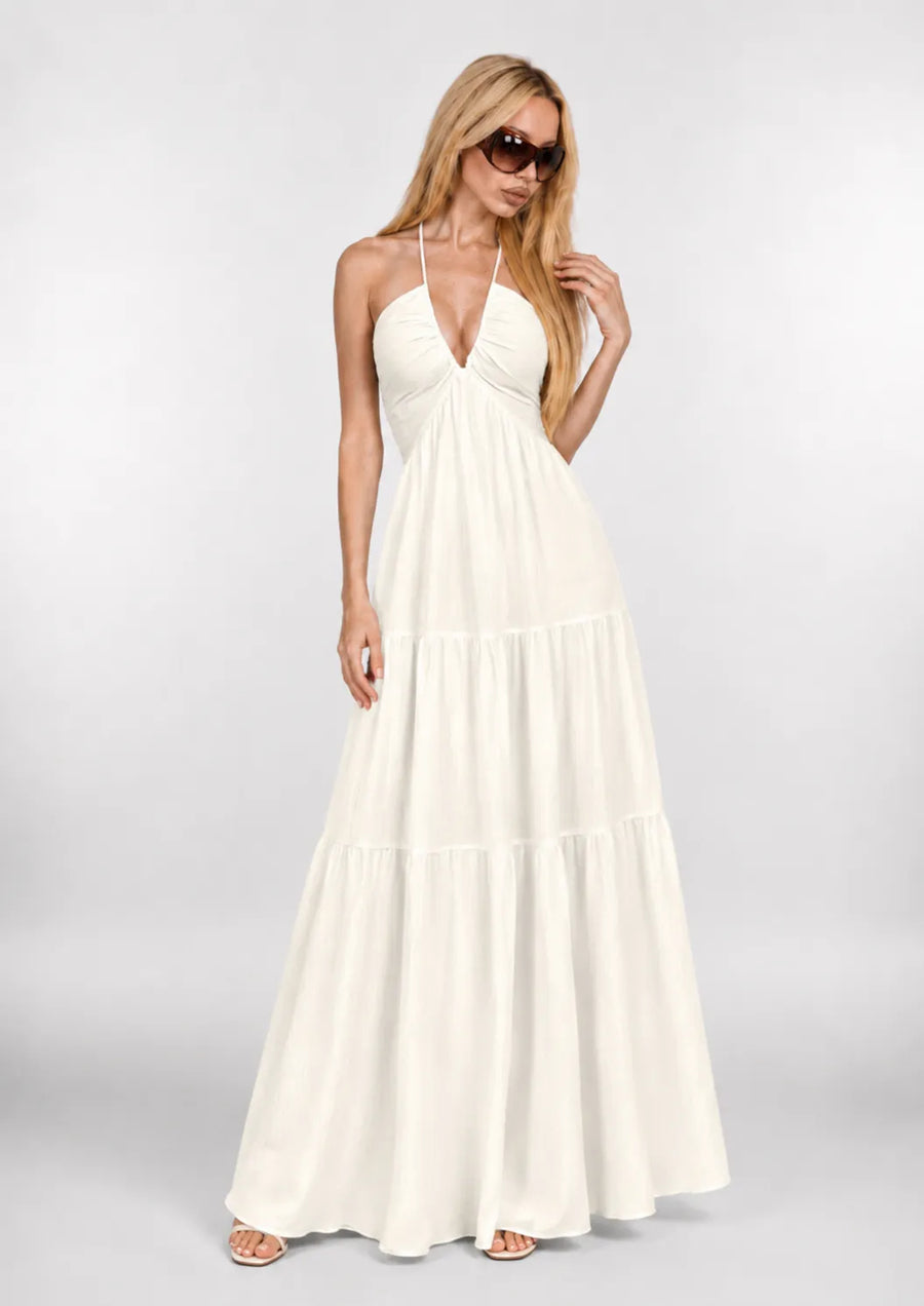 Robe unie col américain