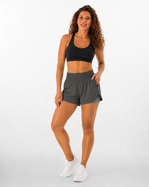 Short de sport taille haute avec poches