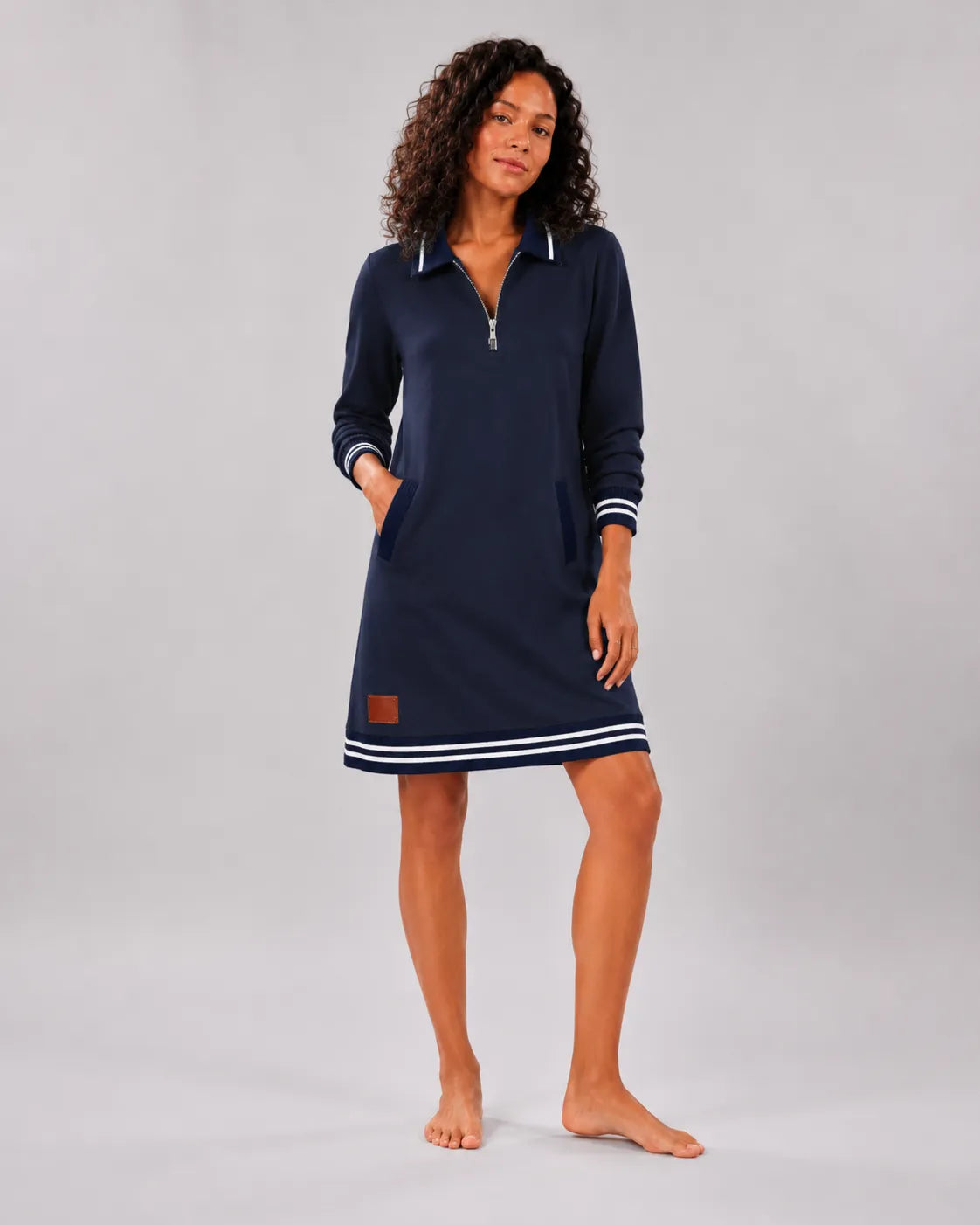 Robe à manches longues zippée à revers