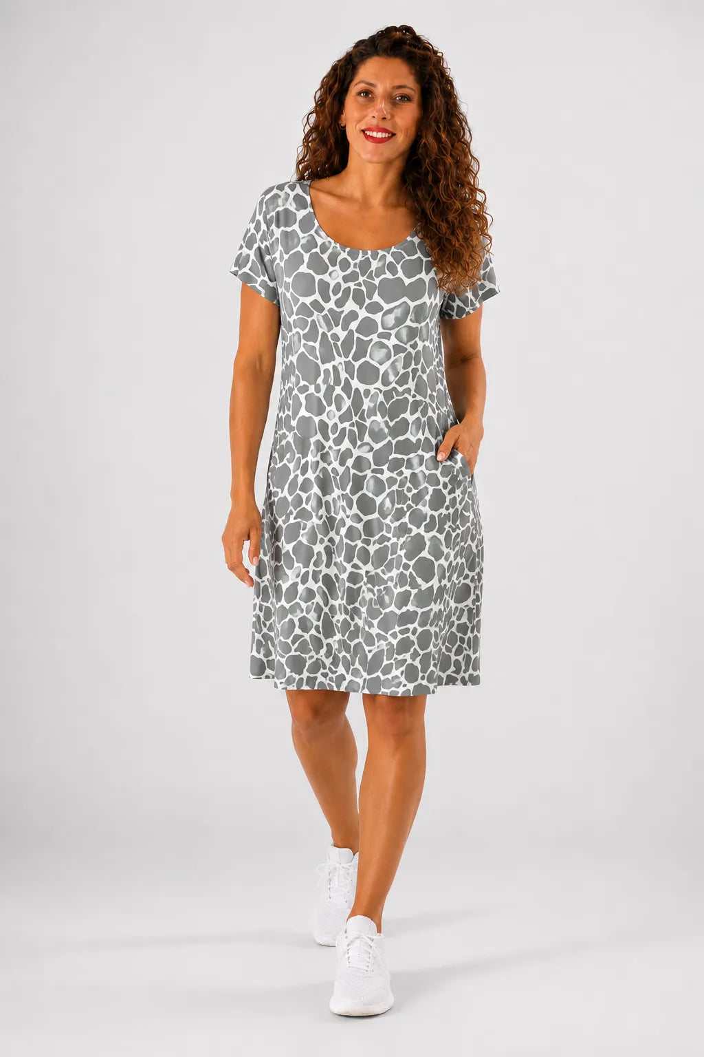Robe décontractée imprimée col rond