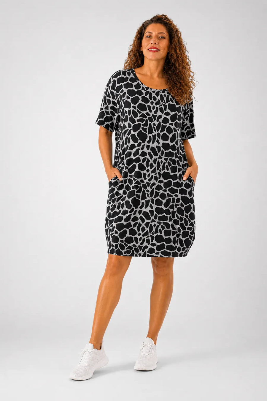 Robe décontractée imprimée col rond