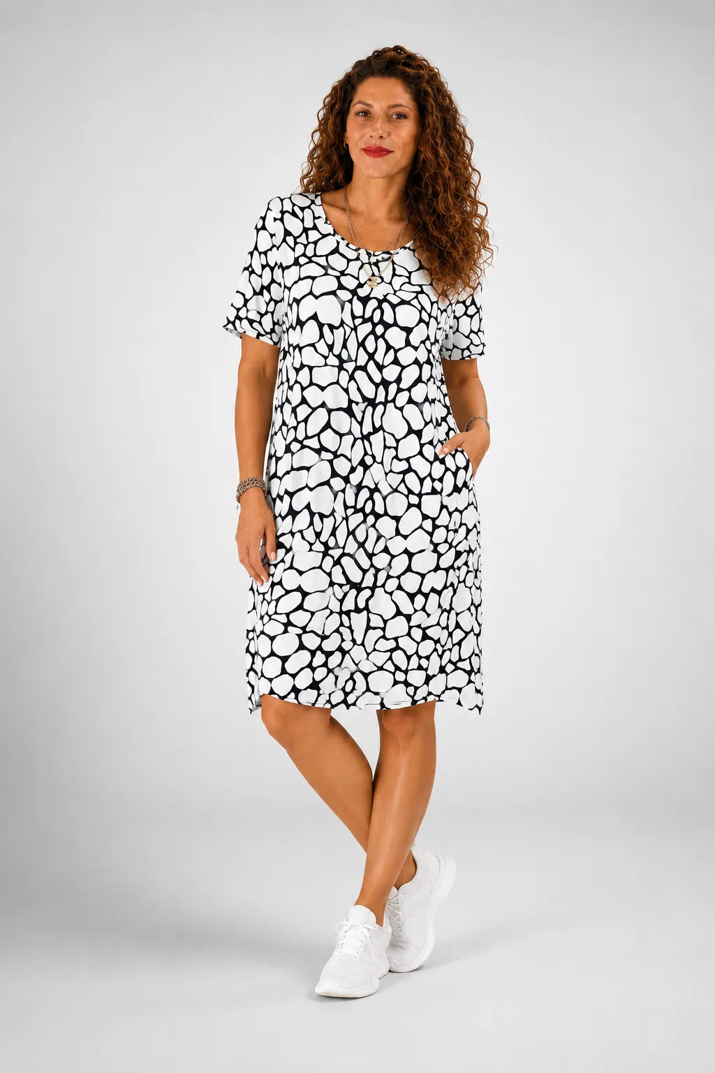 Robe décontractée imprimée col rond