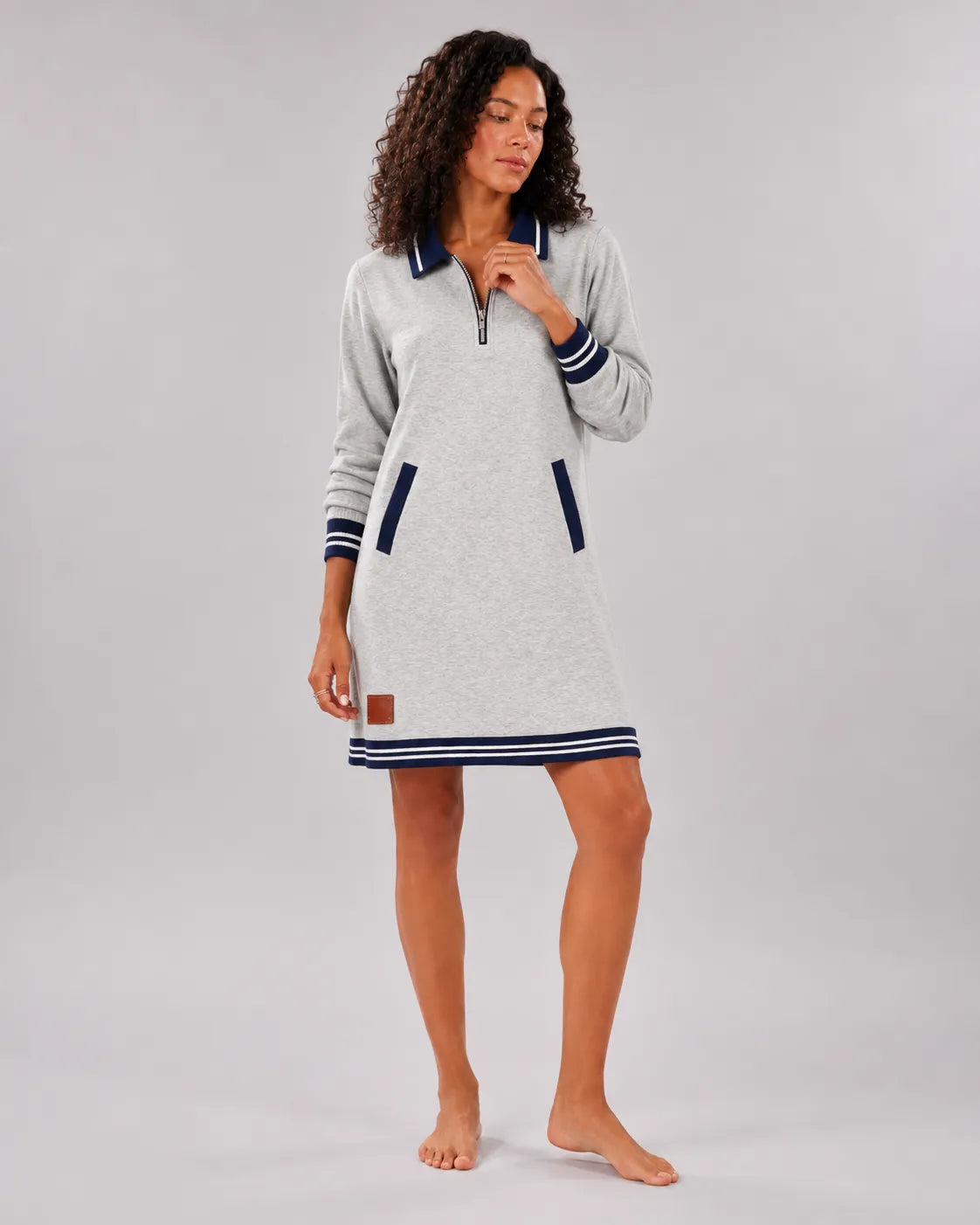 Robe à manches longues zippée à revers