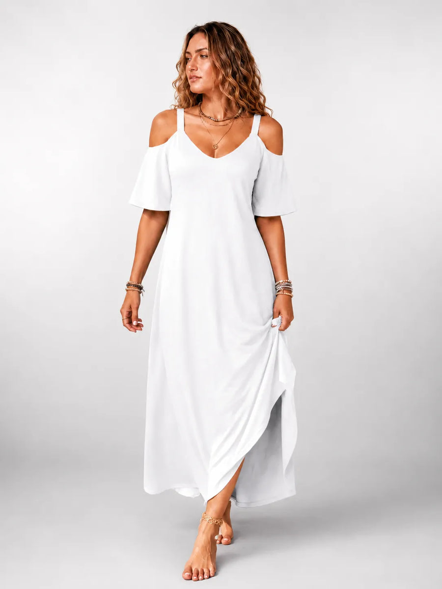 Robe unie longue décontractée