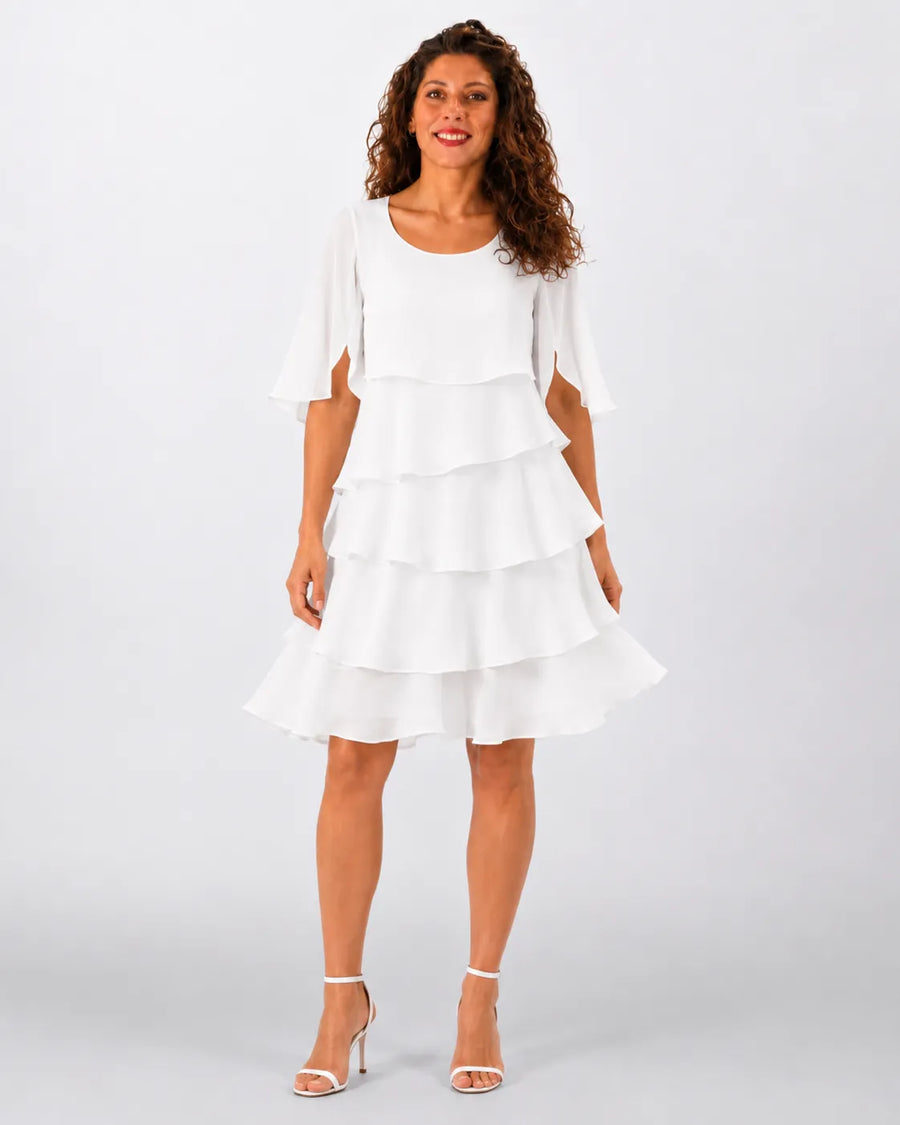Robe ample col rond à volants